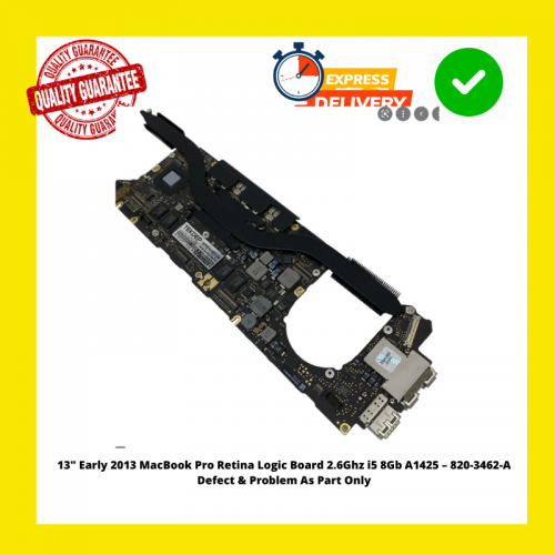 820-3462-A For APPLE MACBOOK PRO RETINA 13'' A1425 LOGIC BOARD 2.5GHZ 8GB 661-7006, Defect NOT WORKING for Parts Only