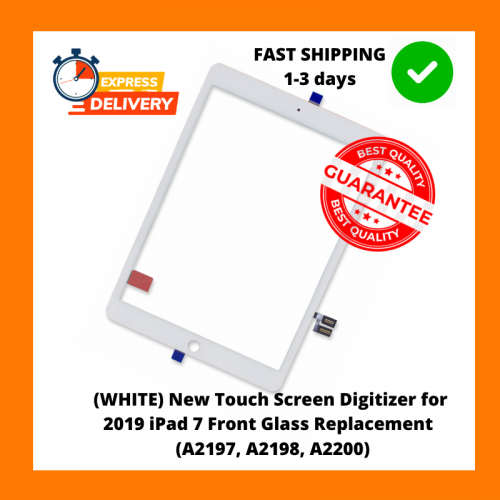 (WHITE) New Touch Screen Digitizer for 2019 iPad 7 Front Glass Replacement  (A2197, A2198, A2200)