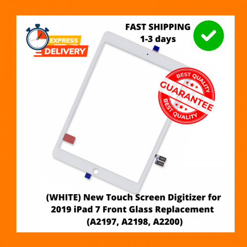 (ORIGINAL) New White Touch Screen Digitizer for 2019 iPad 7 Front Glass Replacement  (A2197, A2198, A2200)